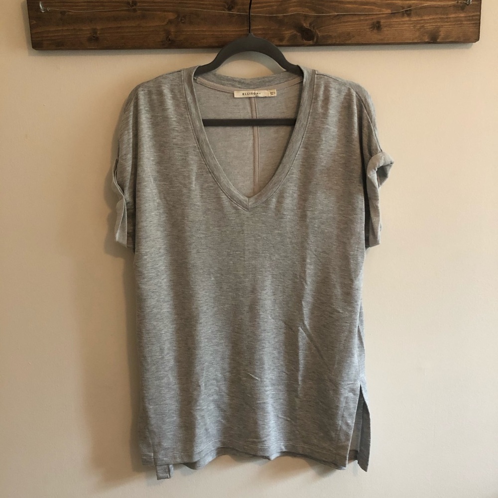 Ellison Softest V Neck Basic Tee (light grey)